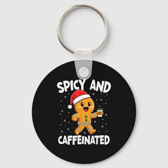 Scy And Caffeinated Coffee Women Gingerbread Chris Key Ring (Front)