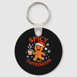 Scy Gingerbread Caffeinated Funny Coffee Lover Chr Key Ring