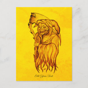 Scythe man - The Death , Grim reaper Postcard