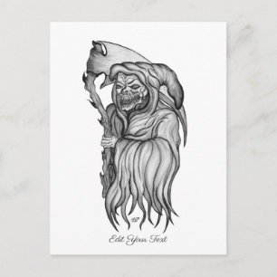 Scythe man - The Death , Grim reaper Postcard