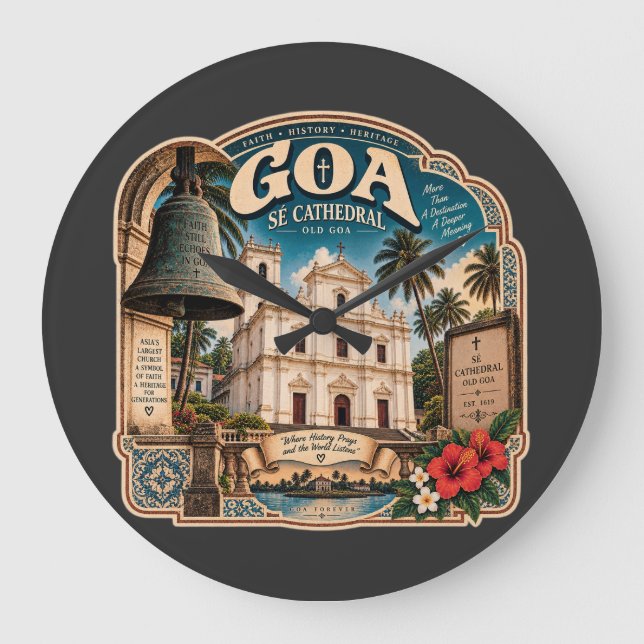 Se Cathedral Goa – Old Goa Heritage Large Clock (Front)