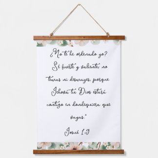 se fuerte y valiente biblical text hanging tapestry