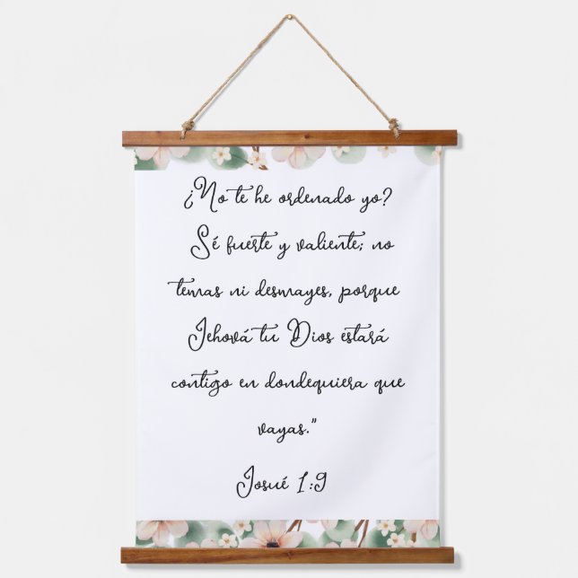 se fuerte y valiente biblical text hanging tapestry (Front)