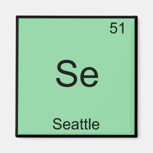 Se - Seattle City Chemistry Element Symbol T-Shirt Magnet