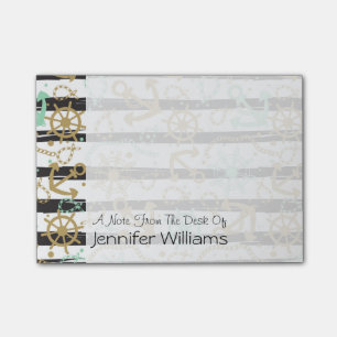 Sea Anchor Pattern Add Your Name Post-it Notes