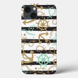 Sea Anchor Pattern iPhone 13 Case