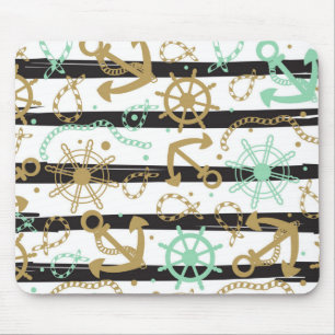 Sea Anchor Pattern Mouse Pad