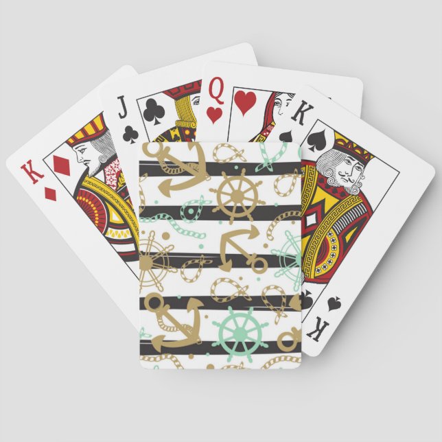 Sea Anchor Pattern Playing Cards (Back)
