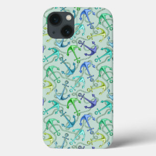 Sea Anchors And Rope Pattern iPhone 13 Case