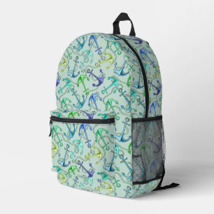 Sea Anchors And Rope Pattern Printed Backpack