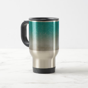 Sea and Beach from Above Cool Abstract Art Travel Mug