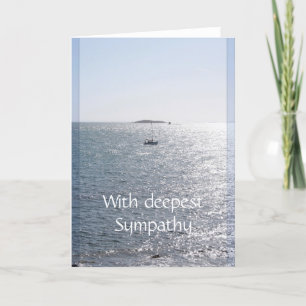 Sea and Boat Sympathy Blank Greeting Card