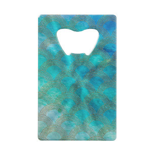 Sea and Mermaid Scales in aqua and gold