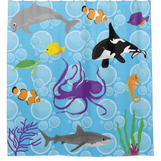 Sea and Ocean Themed Shower Curtain
