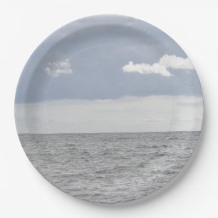 Sea and pretty clouds paper plate