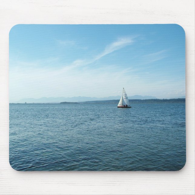 sea and sail boat under blue sky mouse pad (Front)