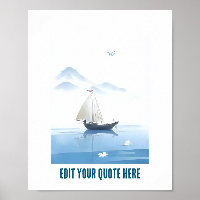 Sea and ship Customisable poster (Front)
