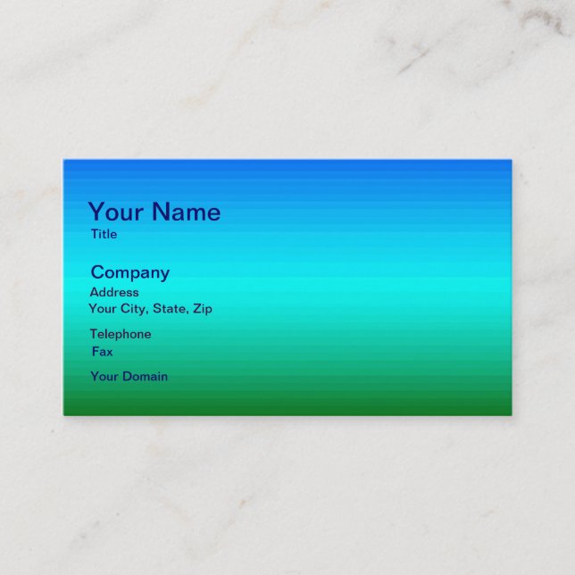 Sea and Sky Blue and Green Gradient Business Card (Front)