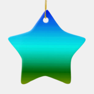 Sea and Sky Blue and Green Gradient Ceramic Tree Decoration