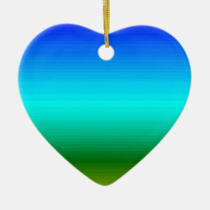 Sea and Sky Blue and Green Gradient Ceramic Tree Decoration