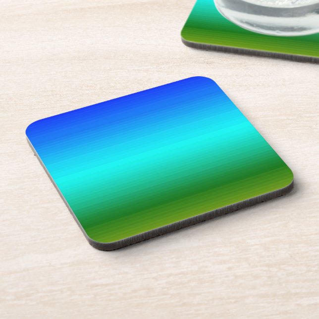 Sea and Sky Blue and Green Gradient Coaster (Left Side)