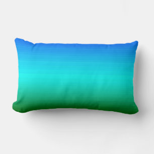 Sea and Sky Blue and Green Gradient Lumbar Cushion