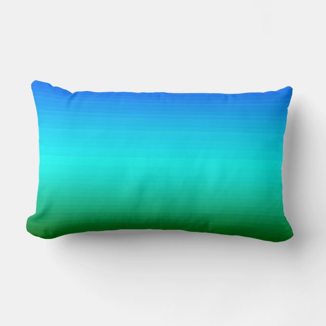Sea and Sky Blue and Green Gradient Lumbar Cushion (Front)