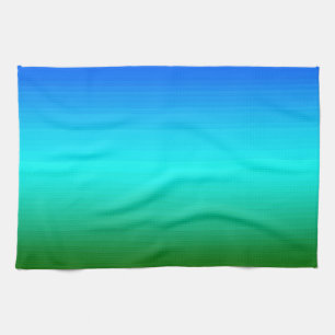 Sea and Sky Blue and Green Gradient Tea Towel