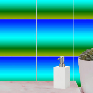 Sea and Sky Blue and Green Gradient Tile