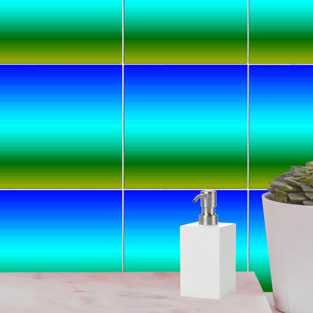 Sea and Sky Blue and Green Gradient Tile (Sea and Sky Blue and Green Gradient Tile)