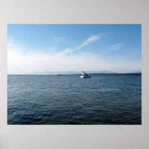 Sea and sky,boat poster