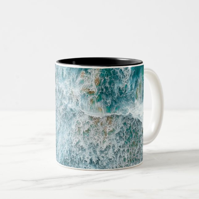 Sea And Sky View Two-Tone Coffee Mug (Front Right)