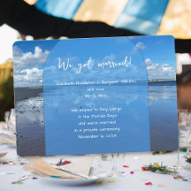 Sea and Sky We Got Married Wedding Announcement