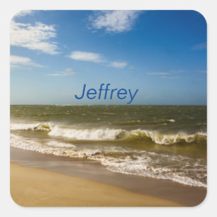 Sea and waves square sticker