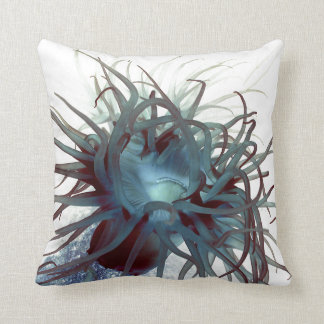 Sea anemone marine life nautical throw pillow