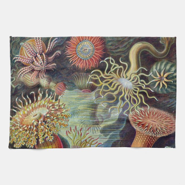 Sea Anemone Scientific Nature Ocean Tea Towel (Horizontal)
