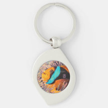 Sea Anemonefish Metal Swirl Keychain