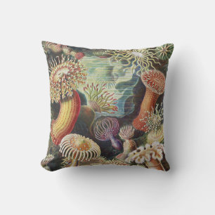 Sea Anemones, Actiniae Seeanemonen Ernst Haeckel Cushion