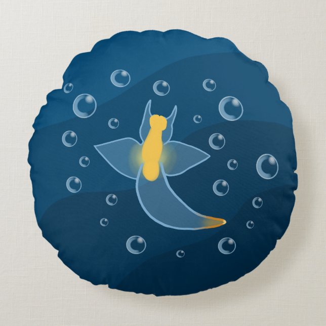 Sea Angel Sea Slug Round Cushion (Front)