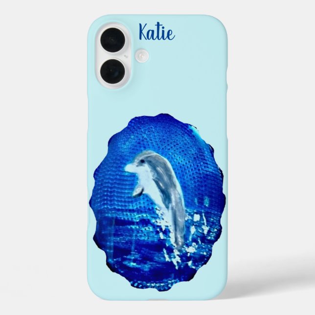 Sea Animal Dancing Dolphin Painting Personalised Case-Mate iPhone Case (Back)