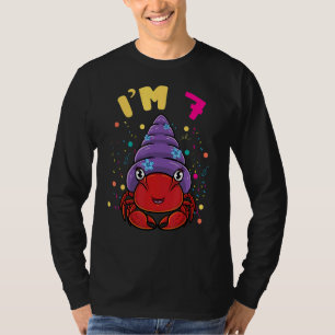 Sea Animal Im 7 Hermit Crab 7th Birthday T-Shirt