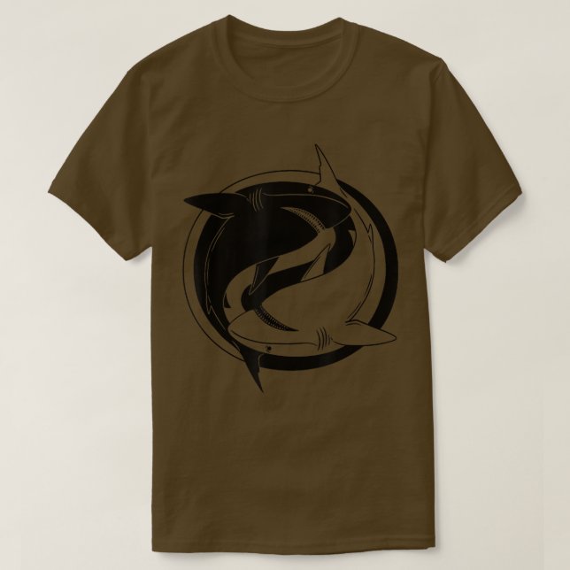 Sea Animal Ying Yang Shark  T-Shirt (Design Front)
