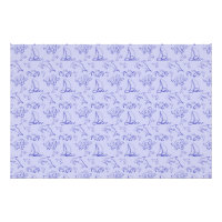 Sea animals and sailboat one line drawing pattern