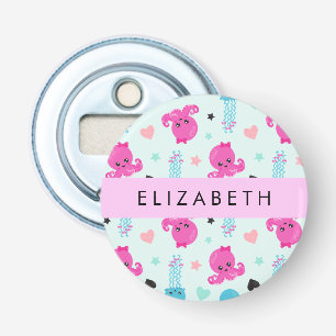 Sea Animals, Octopus, Jellyfish, Hearts, Your Name Bottle Opener