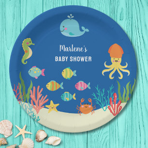 Sea animals paper plate