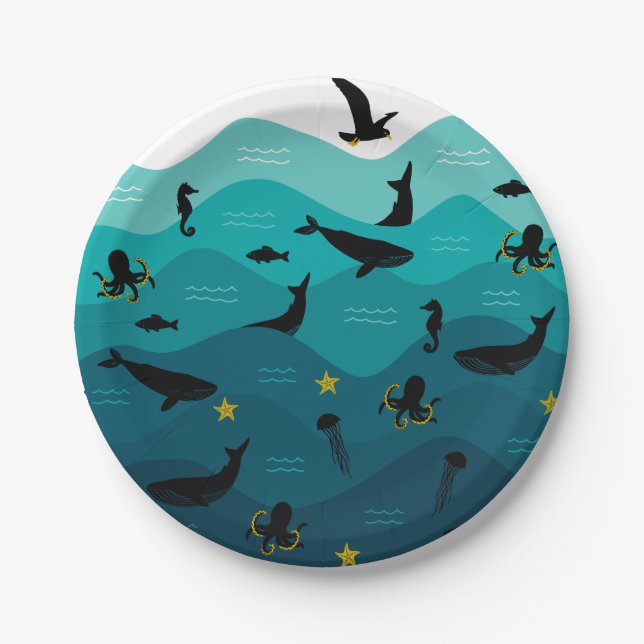 Sea Animals Paper Plates (Front)
