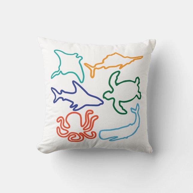 Sea Animals Pillow (Front)
