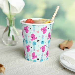 Sea Animals, Sea Life, Octopus, Jellyfish, Hearts Paper Cups