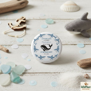Sea Animals Shark 1st Birthday   Under the Sea  3 Cm Round Badge