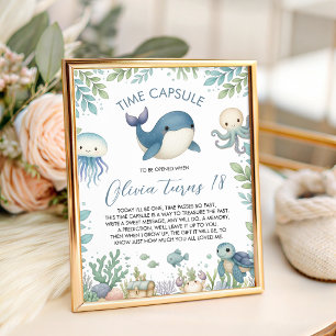 Sea Animals Time Capsule Table Sign